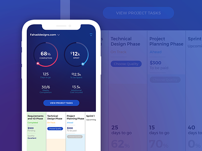 Project Planning & Tracking App app app dashboard companyproject dashboad fahaddesigns iphone10 iphonex marketingapp mobileapp mobileappdesign project projectmanagement projecttrackingapp tracking ui ux