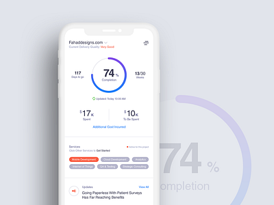 Project Planning & Tracking App - Dashboard V2