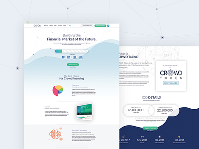 Website Landing Page - Crowd Investing Platform blockchain technology crowd network crowd token crowdfinancing crowdinvesting crowdtoken crypto currency cryptocoin fahaddesigns financial financial advisor ico initialcoinoffering investment landingpage landingpagedesign tokenized equity offerings uiux visualdesign websitedesign