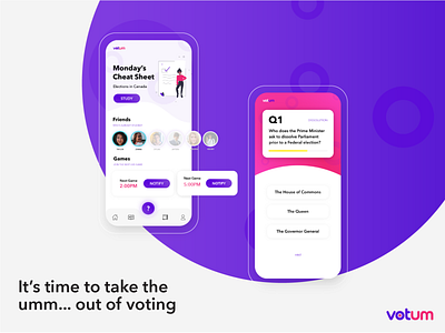 Votum - An Educational Game About Canadian Politics app brand identity design graphic design icon logo ui ux vector visual design