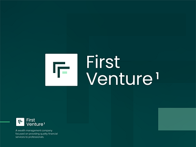 First Venture 1 - Logo Design 2d art brand identity branding clean color design dribbble finance graphic design green icon icon design illustrator logo logo design monogram typography vector visual design