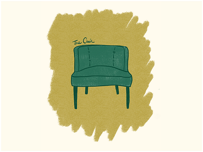 Mid-Century Modern Chair design drawing graphic design green illustration illustrator ipad mid century modern patterns procreate typography vector visual design yellow