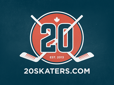 20 Skaters Logo (reversed) brand hockey identity logo round vintage