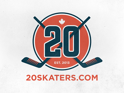20 Skaters Logo brand hockey identity logo round vintage