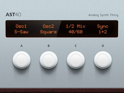 AST40 design dribbble knobs screen synth ui