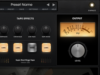 Tape plugin completed analog audio design gui music plugin software studio synth tape ui ux