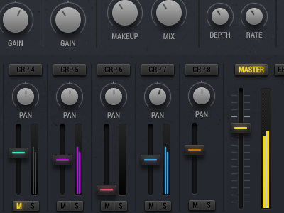 UI Details - Mixer Screen design drum machine kontakt music synth ui