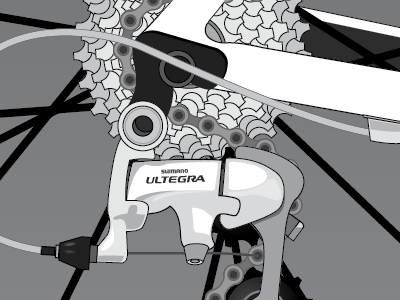 Ultegra rear derailleur bike design illustration