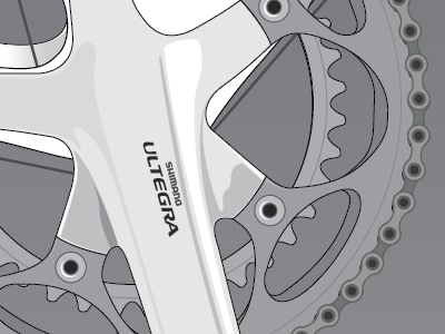 Ultegra cranks bike design illustration