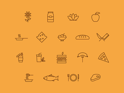 Food Icons delicious food iconography icons illustration line lines restaurant
