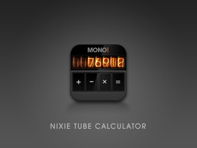 MONO1 Icon app apple calculator design icon ios iphone nixie tube