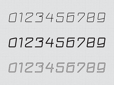 Numerals for Tachometer automotive font numerals