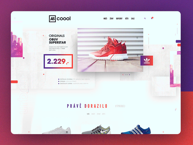 SNEAKERS store adidas colors cool gradient grid halftones photoshop shoes shop sneakers typography webdesign