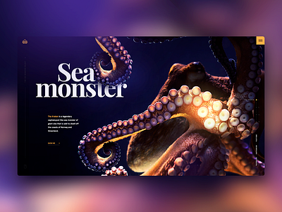 Sea monster project #1 design digital goldenratio octpous practice sea typography ui ux