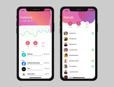 Banking App - Mobile Concept app bank banking color gradient interface minimal ui ui ux uidesign ux wallet