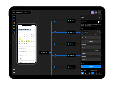 String concatenation app app builder controls dashboard editor flutter nocode saas