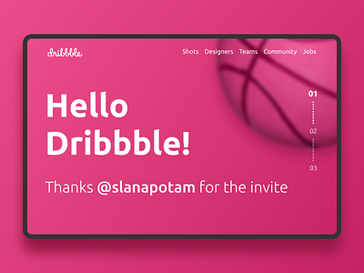 Hello Dribbble! debuts dribbble first shot invite shot web