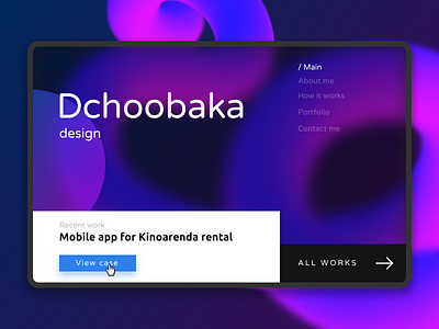 The concept of the main page of the portfolio website concept dark dchoobaka gradient main portfolio ui web website