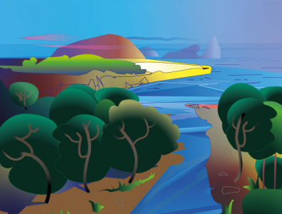 Sunset-Islands-(2021) adobe illustrator background demo graphic design illustration islands landscape preview resize sunset ui vector