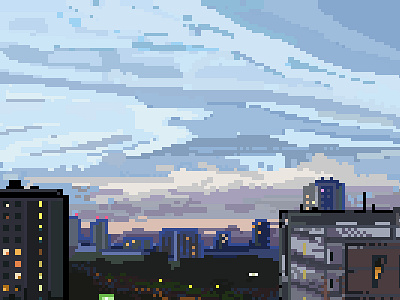 Pixel Art - “Reutov city” 2021 8 bit background cityview design illustration night city pixel sunset ui