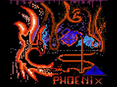Circle of Hate (Phoenix) 2022 8 bit expression fire graphic design hate illustration phoenix pixel pixel art stopthiswar
