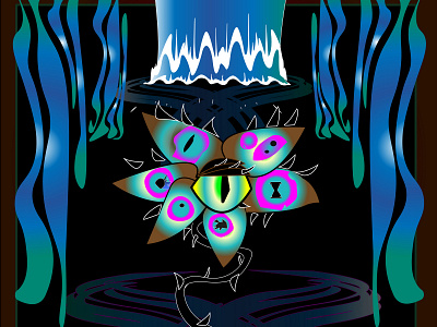 The Underground Stream evil eye flower illustrator psychedelic underground vector waterfall