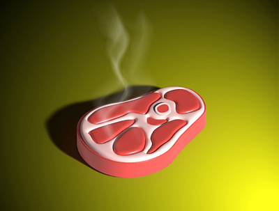 3D Steak 2022 3d cartoon graphic design illustration inflate modelling object smoke steak tasty web design
