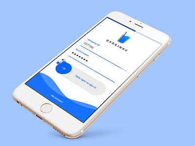 UXDRINKS app blue loginscreen minimal uxd