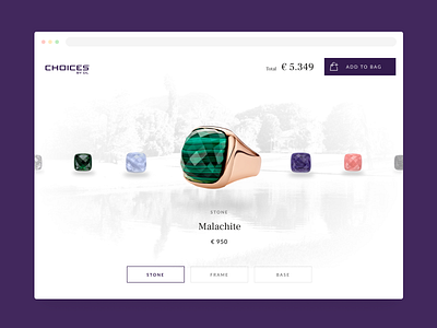 Jewellery Configurator agency configurator design development jewellery minimal react ring shop stones ui ux ux ui webshop