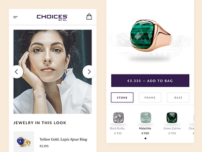 Shop the look - Jewellery Configurator agency android android app development ios jewellery shop jewelry jewels luxury luxury branding mobile purple react shop shopping app ui uiux ux webdesign