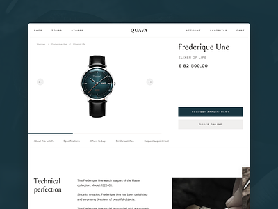 Jewelry Exploration - Product Page agency agency branding blue development ecommerce green jewelry luxury minimal product page react watch