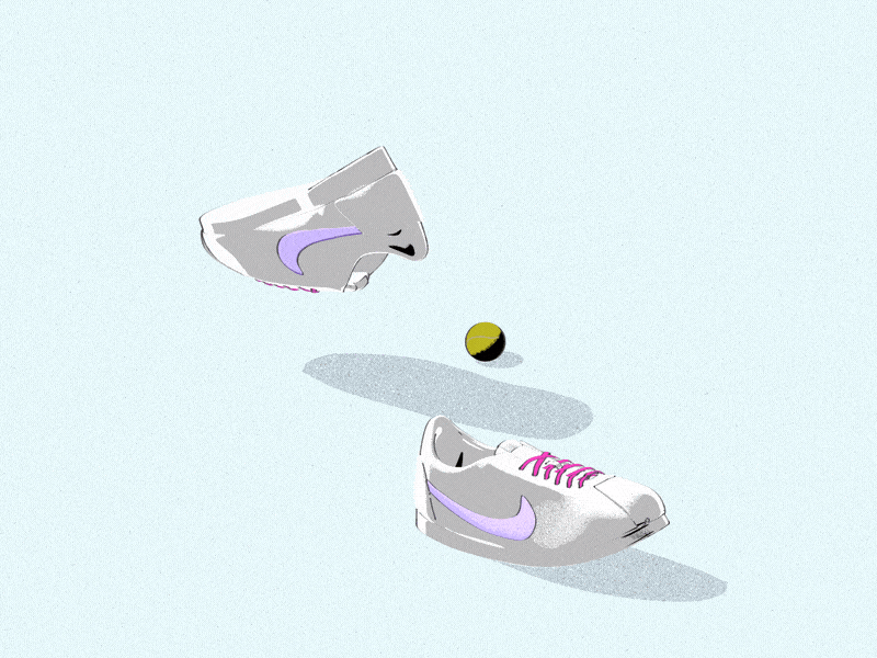 Let's play! animated sequence 2d animation 3d animation c4d cinema4d creative designinspiration dribbble gif illustration illustrative inspiration motion design nike shoes sketch sport studio pigeon tennis walk walkcycle