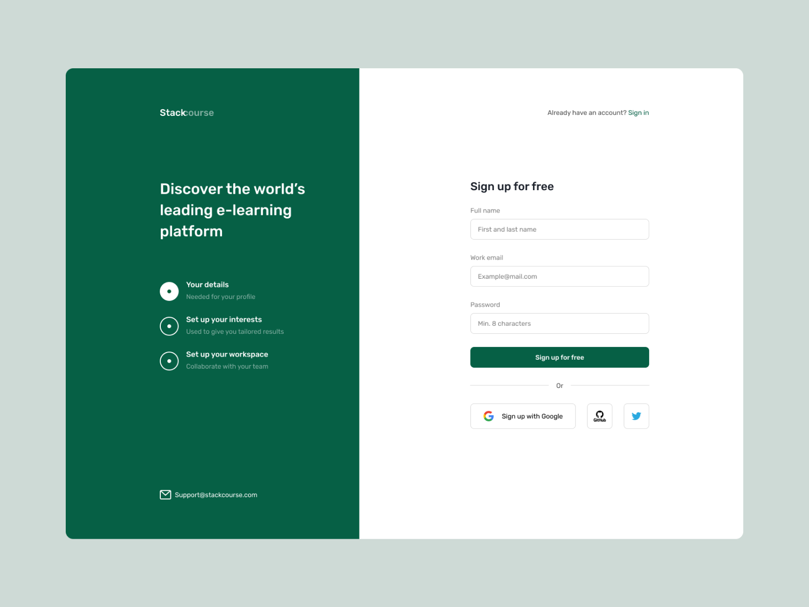 Sign up flow by Patrick Kaman on Dribbble