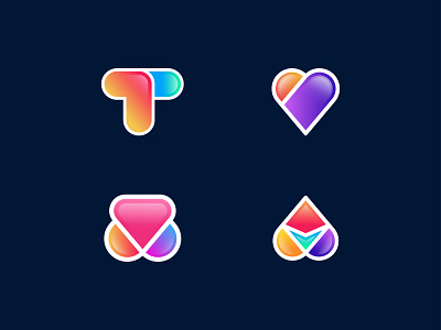 Colorful Love Logo Variations colorful logo colorful love logo creative love logo flat icon logo iconic logo love love icon lovo logo luxury logo luxury love logo modern love logo