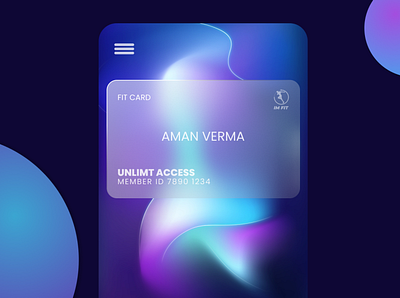 Fit Card Glass Morphism app cards ui fitness glassmorphism