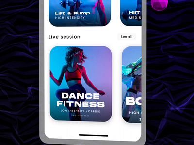 Fitness App 3d after effects animation app cinema 4d dark design fitness hanson motion design motion graphics shapes space typography workout