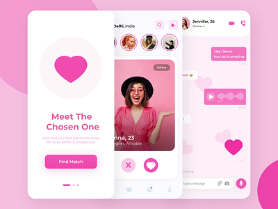 Dating App 3d after effects animation app appdesign cards ui date dating datingapp designinspiration dribbble heart love motion design motion graphics pink swipe ui uidesign uitrends