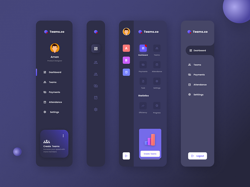 Sidebar Navigation for Dashboard by Aman Verma for Nickelfox - UI/UX ...