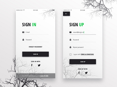 Daily UI Challenge #001 sign in sign up ui ux