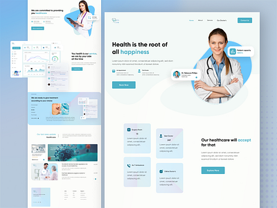 Healthcare Landing page 3d adobe photoshop animation branding design educalion graphic design healthcare illustration landing page landing page design landingpage logo mobile app design motion graphics ui web design web page design website design