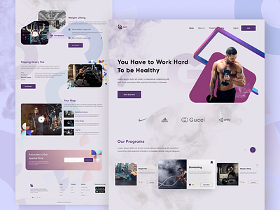 GYM Landing page Design adobe photoshop animation app design branding delivery food graphic design gym illustration landing page landing page design learning mobile app design modern design motion graphics ui uiux web design website design website landing page design