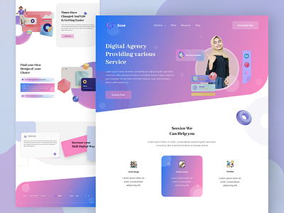 Digital Agency Landing page adobe photoshop design digital agency education landing page food deliver graphic design illustration landing page landing page design mobile app design pro designer ui ui design uiux design ux design web design web landing page website website design website landing page