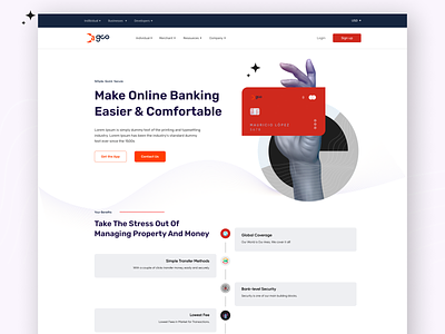 Online Banking landing page