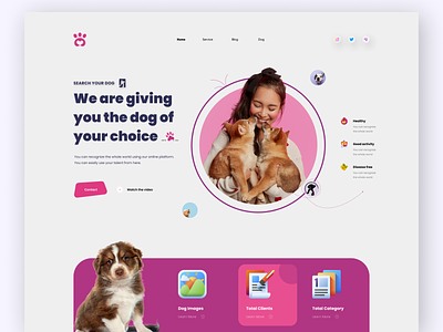 Pet Dog Shop Landing page design