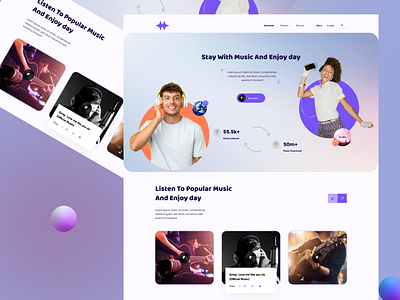 Music Landing page apple music design home page landing page minimalist music music app music player netflix nftmusic play player playlist song spotify streaming ui ux web design website