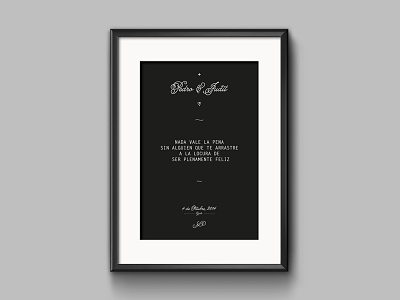 Pedro & Judit - Gift - clean gift married marry minimal poster typography