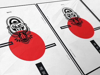 Sixtudio - Year Of The Monkey aperçu beast culture japan minimal monkey poster tribute typography