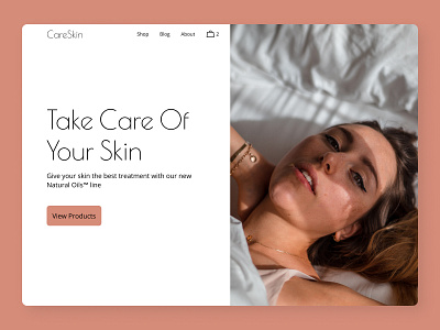 Skincare Hero Section design minimal ui web