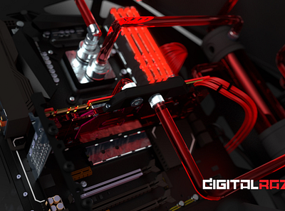 Digital Razor 3d 3d design 3d modeling cinema4d design gaming pc pc gaming water cooling