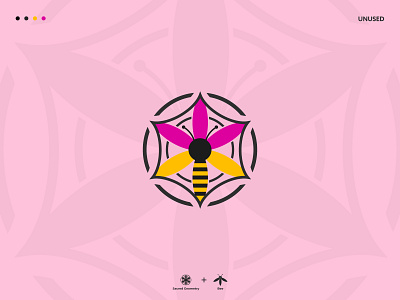 Sacred Bee Logo Concept alchemy app bee bug flat logo fly geometric logo honey icon illustration logo mark mandala minimalist logo modern monogram sacred triangle vector